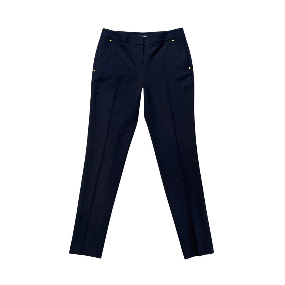 Jones New York Pants Women 2 Navy Collection Stretch Flat Front Pockets Trousers